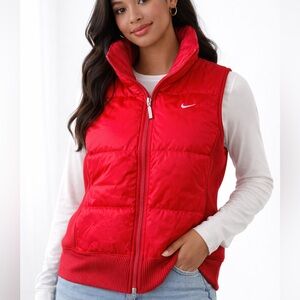 Nike Women's Vibrant Red Quilted Vest